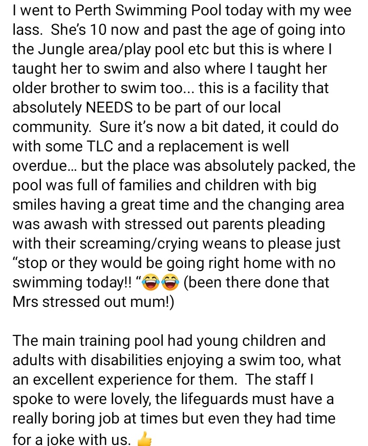 Sup3rs0nic1884's tweet photo. Taken from Facebook
Perth & Kinross - The most backwards thinking council in Scotland
#SaveThePool @PerthandKinross https://t.co/tHexrNJMug