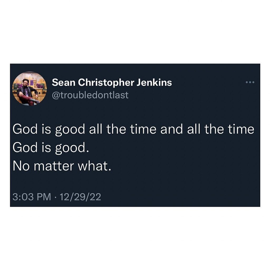 troubledontlast's tweet photo. God’s goodness is not dependent on our situation.
He is good.
It’s is the essence of who He is.
That doesn’t change every time the wind blows in a different direction. #thankinggodforlife
Our circumstances don’t change God’s character, His heart, His… https://t.co/gbziolOOA6 https://t.co/gD5DDBv6Ww