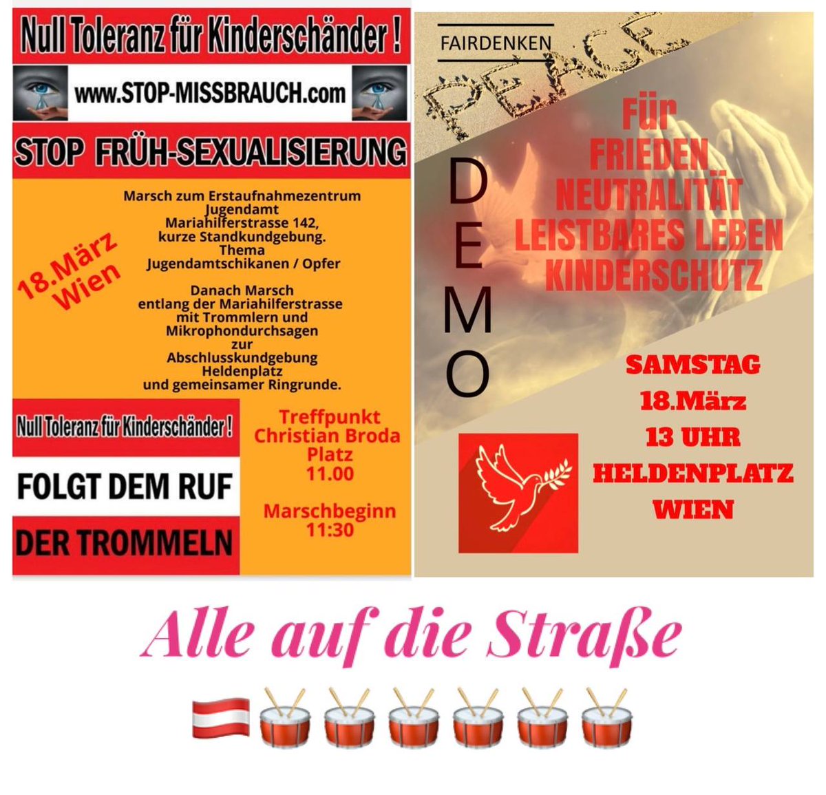 TeamTirolOffizi's tweet photo. Es ist an der Zeit, dass wir alle zusammen halten!
WIEN WIR KOMMEN!
#Widerstand 
#diestraßemussbeben 
#zusammensindwirstark 
Team_Tirol_Offiziell https://t.co/13HuUVSo8h