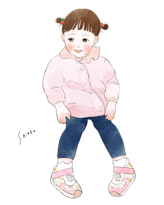 電車でお出かけしたときのう〜ちゃんのウキウキ顔が可愛くて描かずにはいられなかった 