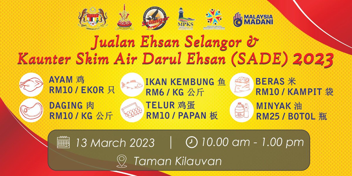 Thiban_ben's tweet photo. Jelajah Ehsan Selangor - Edisi Bestari Jaya di Taman Kilauvan esok!! 

Pendaftaran Skim Air Darul Ehsan turut akan dijalankan. 

#bestarijaya #ijok #kualaselangor #fypシ #jelajahehsanselangor #keadilankualaselangor #pmx #mbselangor https://t.co/6z4zocUdXS
