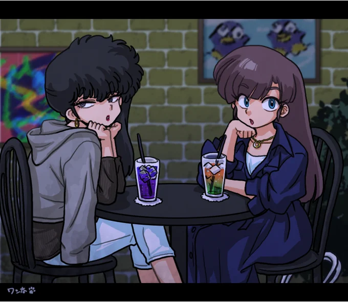 じゃあ 珍しいとこ#女の子二人のイラストを貼る見た人もやる 