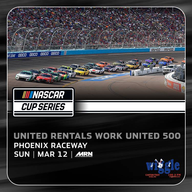 Wiggle100Radio's tweet photo. The #NASCAR Cup Series is in “The Valley of the Sun” for the #UnitedRentals500! Catch the action LIVE from @phoenixraceway TODAY at 2:30PM ET! #MRNrace | #NASCAR75 https://t.co/ngNuvvEcgo