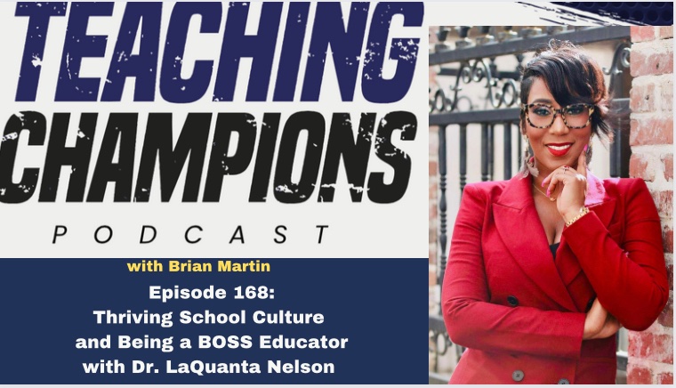 bmartinreal's tweet photo. In this weekβs episode of the Teaching Champions Podcast Dr. LaQuanta Nelson shares strategies we can use to create a thriving school culture, what it means to be a BOSS educator, and so much more!
Available on all major podcast platforms.
https://t.co/AZb3I91lm0 https://t.co/M2hYzKUnS2