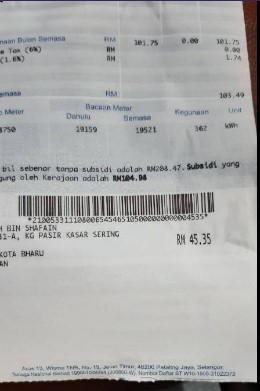 RajaMohdShahrim's tweet photo. Ramai tak sedar, bil eletrik kediaman masing masing dapat subsidi  dari Kjaan Persekutuan..tapi dgn bodonya tanya.. apa yang rakyat dapat sejak 100 hari Kjaan Perpaduan menerajui Putrajaya.. https://t.co/6WuIzZONBV