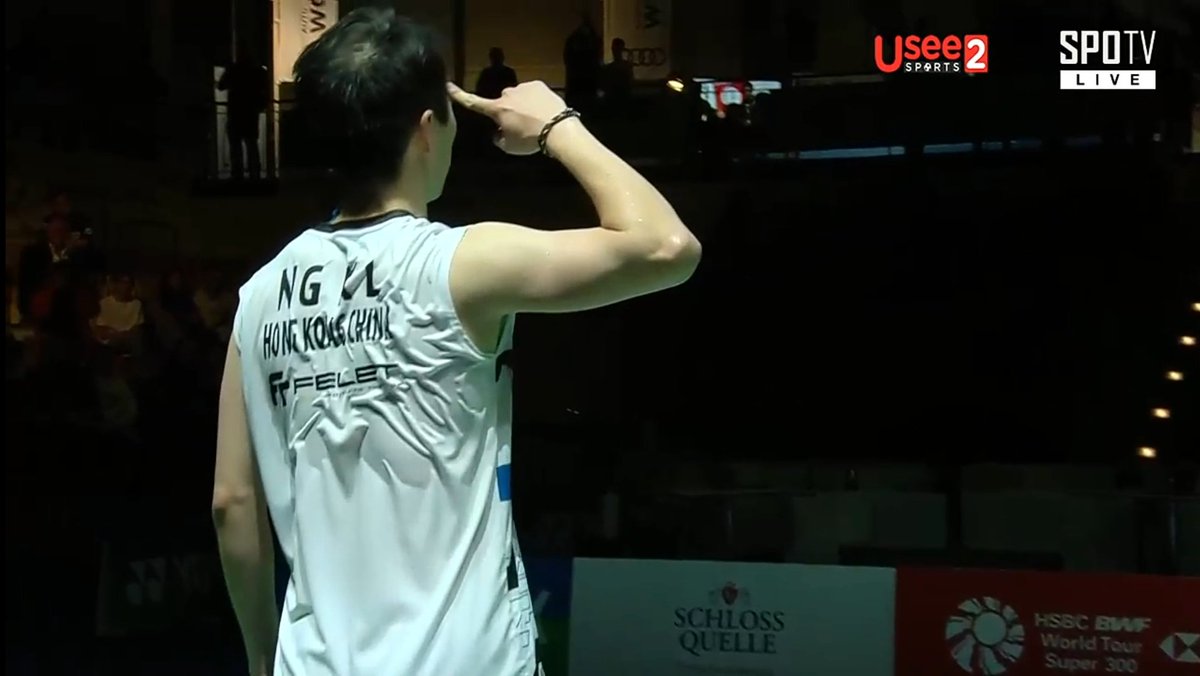 bhulukhuduktv's tweet image. Ng Ka Long &quot;Rashford&quot; Angus celebration. #GermanOpen2023