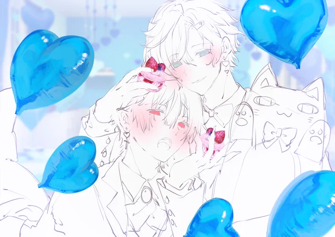 構図ラフ(*˘︶˘*).。.:*#ChroNoiR #かな絵 #kuzuart 