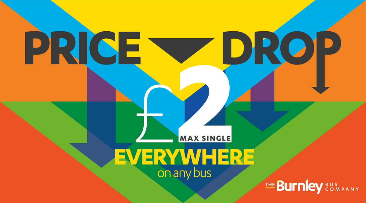burnleybuses's tweet photo. ⬇️ ⬇️ PRICE DROP!

🗓Until 30 June

💸 Never pay more than £2 a ride. Anywhere to anywhere on all our buses

📲 Buy on board and on the #TransdevGO app!

🙌 See you on board. https://t.co/0uUw80AGVh
