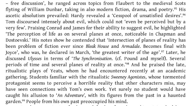 johnstonglenn's tweet photo. In March 1933, while teaching a course on contemporary English literature at Harvard, TS Eliot declared James Joyce “the greatest writer of the age.” The text below is from Robert Crawford’s Eliot After “The Waste Land.” https://t.co/p9Uy6LbVFh