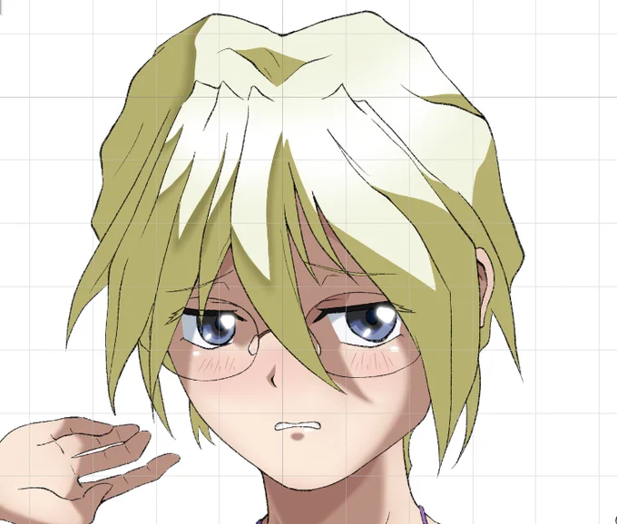 この前に描いた水着カトリーヌお嬢様のイラストを修正しつつ画集用にブラッシュアップ中 