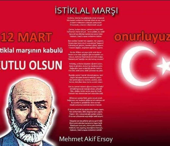 HAKKIDIR  ,
HAK KA  TAPAN 
MİİLETİMİN
İSTİLLAL..🇹🇷🇹🇷

#MehmetAkifErsoy .
#12martistiklalmarşınınkabulü .