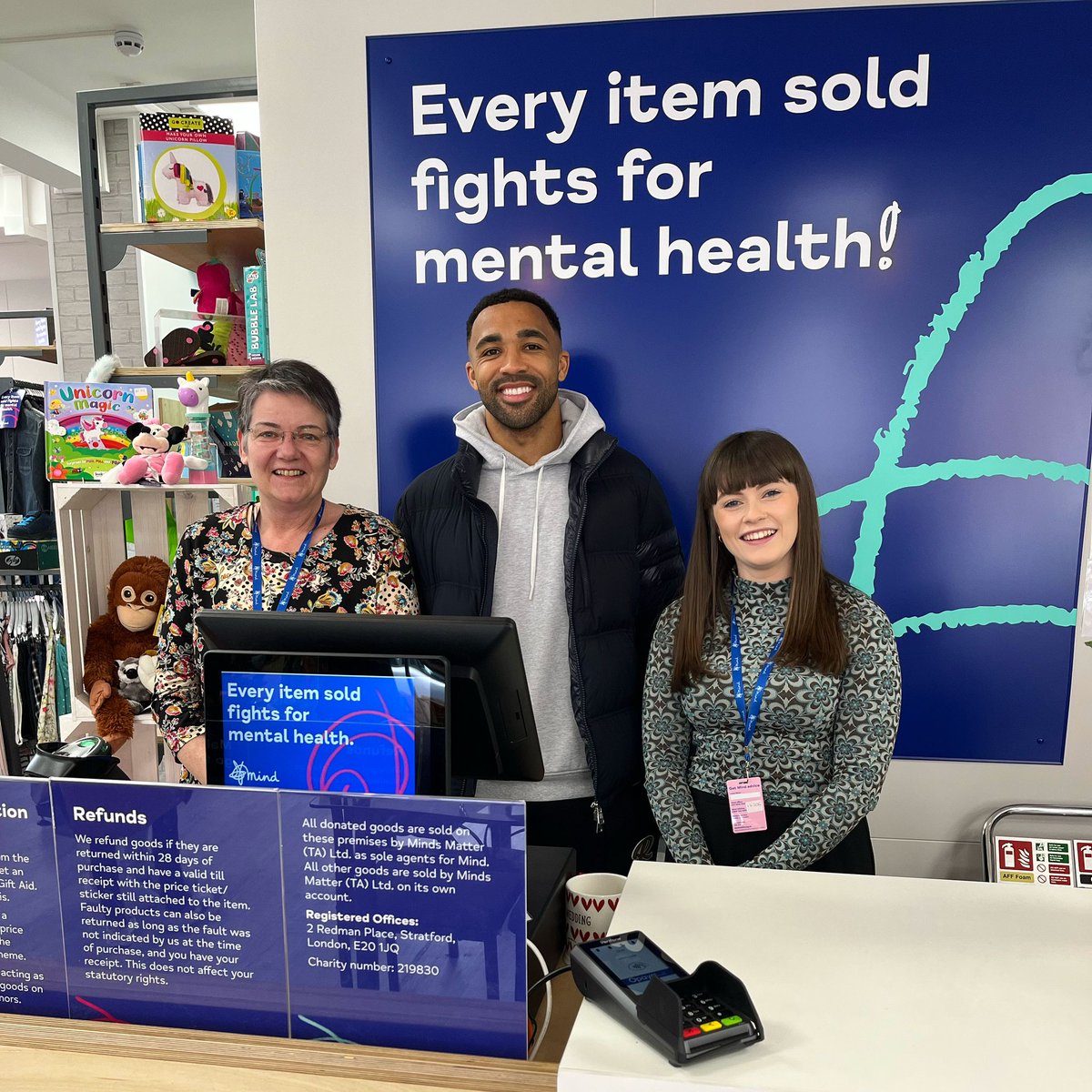 MindJesmond's tweet photo. Look who was browsing this afternoon! Great to see local players supporting our charity! 💙 @CallumWilson @NUFC #mymindshop #mindcharity #charityshop #NewcastleUnited https://t.co/kaOwA3QYsr