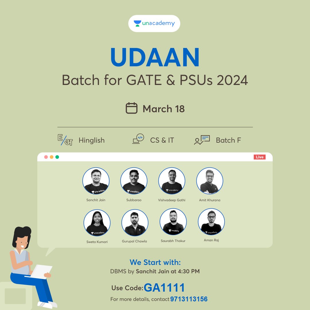 gate_academy's tweet image. 👉Subscribe Now: unacademy.com/goal/slug/NVLI…
Save Upto 27% on GATE- CS &amp;amp; IT Plus &amp;amp; Iconic Subscriptions of Unacademy Now. Use Code GA1111 to get the maximum discount. Hurry! Prices Rising Soon by 10%.