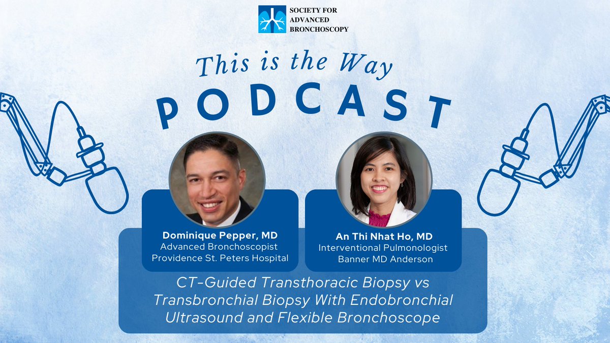 The SAB presents “This is the Way” podcast, with your host, Dr. <a href="/PepperDJ_MD/">Dominique J Pepper MD 🩺🫑</a>. In this podcast Dr. Pepper interviews leaders and experts in advanced bronchoscopy, interventional pulmonology and lung cancer. LISTEN NOW to Episode #2 ➡ thisistheway2023.podbean.com
#SAB #Educate