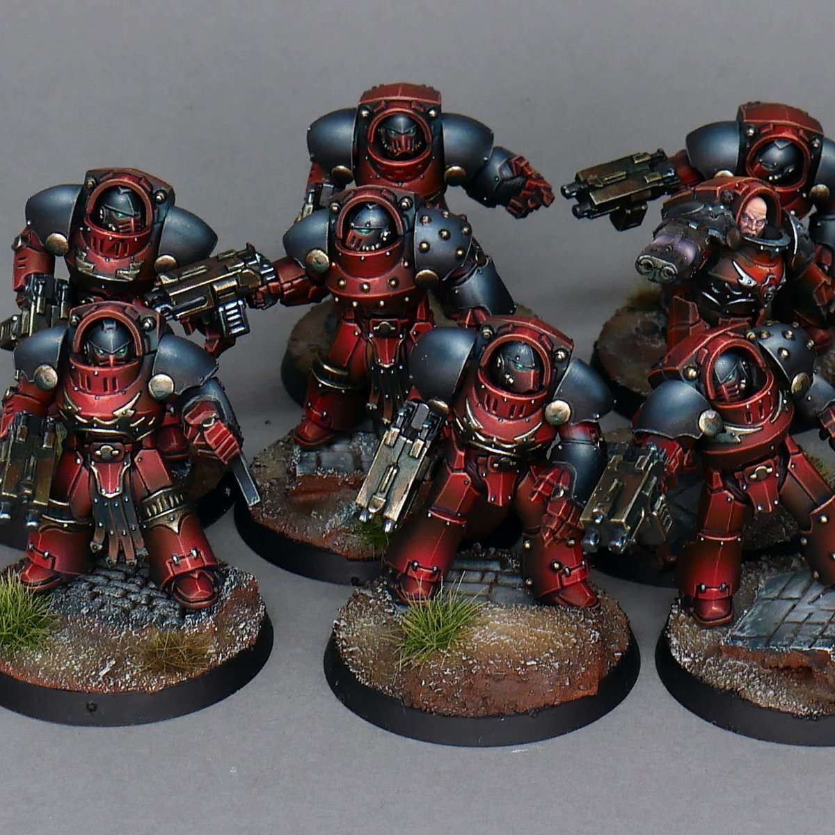 WarpColor's tweet photo. The word bearers terminators on their bases.
Tutorials for these up on my patreon.
#warhammer40k #warhammer #spacemarines #PaintingWarhammer #paintingminis #WarhammerCommunity https://t.co/yzxfHzFZSf