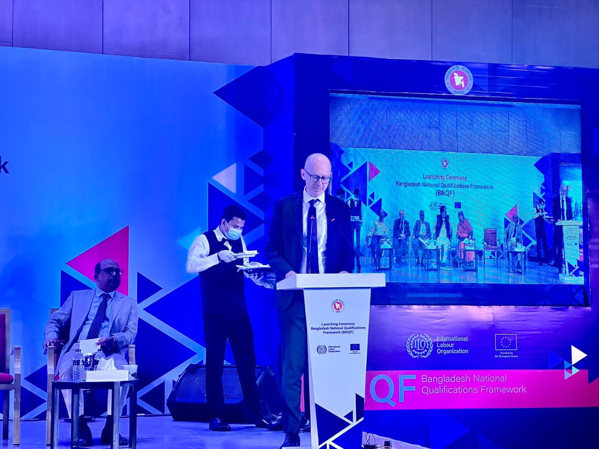 🇪🇺proud to support 🇧🇩to boost skills with <a href="/ilobangladesh/">ILO Bangladesh</a> - good to join Hon. Minister of Education, <a href="/DipumoniDr/">Dr. Dipu Moni</a>, Hon. Deputy Education Minister @MohibulC_Nowfel and participants from ministries, UN and civil society at launch of the Bangladesh National Qualifications Framework.