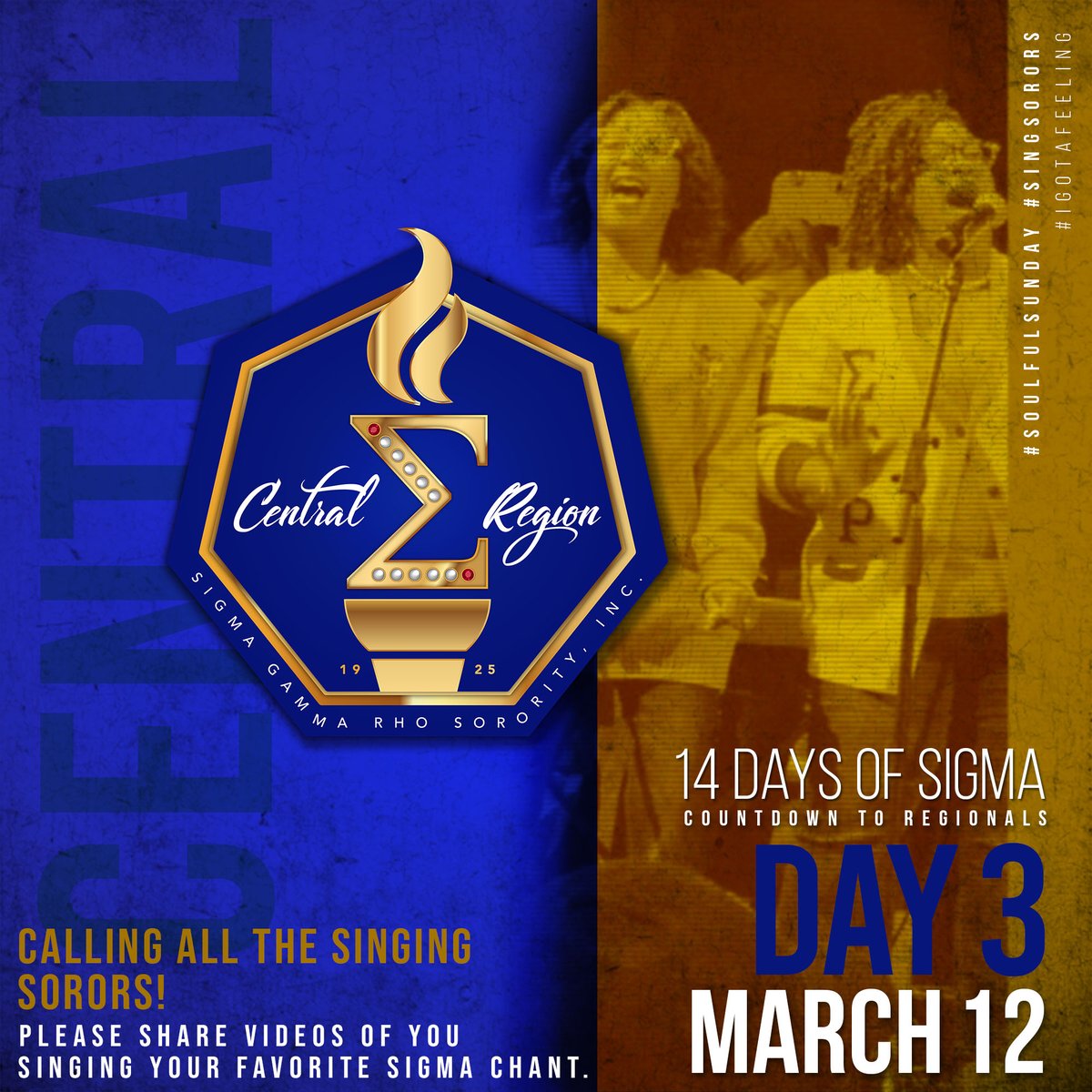 SGRhoCentral's tweet photo. Day 3: Calling all the singing Sorors! Please share videoβs of you singing your favorite Sigma chant ππ
#CaptivatingCentral #SGRhoCentral #LeadershipThroughAction #SoulfulSunday #SingSorors #IGotAFeeling #14daysofSigma https://t.co/rDrztoo7kP