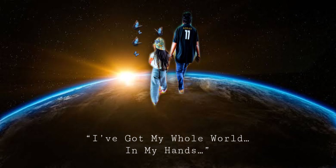 adnansamiaddict's tweet photo. @AdnanSamiLive @AdnanSamiLive Words “ “I’ve Got My Whole World… In My Hands…”💖💖

I hope you like my fantasy! 💙🦋🌏🥰 https://t.co/RVEXUPePke