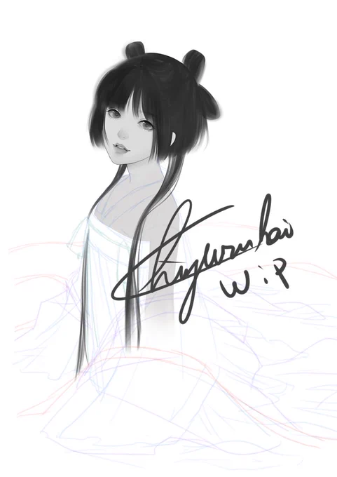 かわいくなってきてるぬ#wip #イラスト 