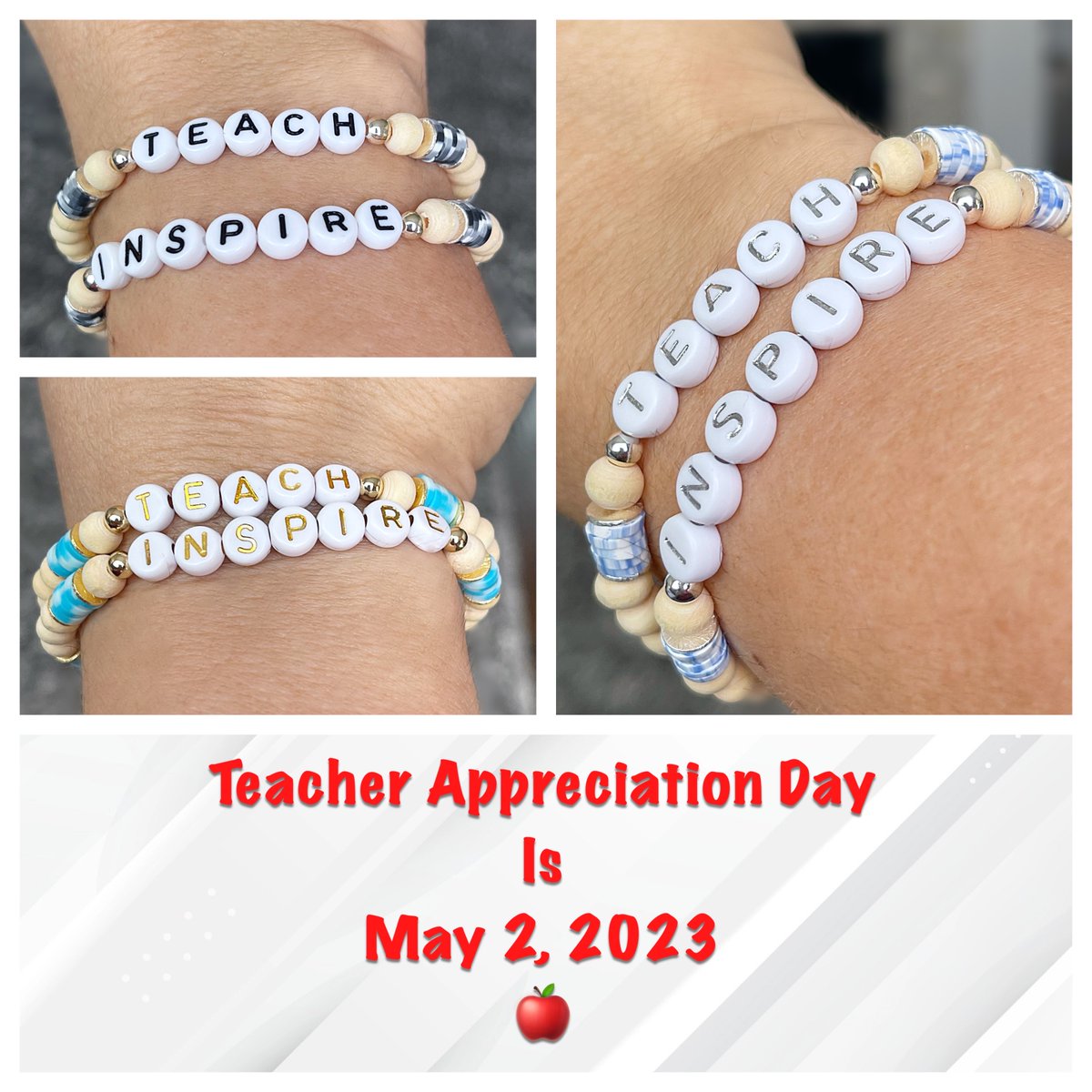 LunaByRachel's tweet photo. Teacher Appreciation gifts she will truly appreciate! https://t.co/cd2V02oMNE #jewelry #teacherappreciation #teachers #inspire #school #handmade #etsy #lunabyrachel #gifts #etsyseller #teach #stackbracelets https://t.co/rJ08XDaJbN