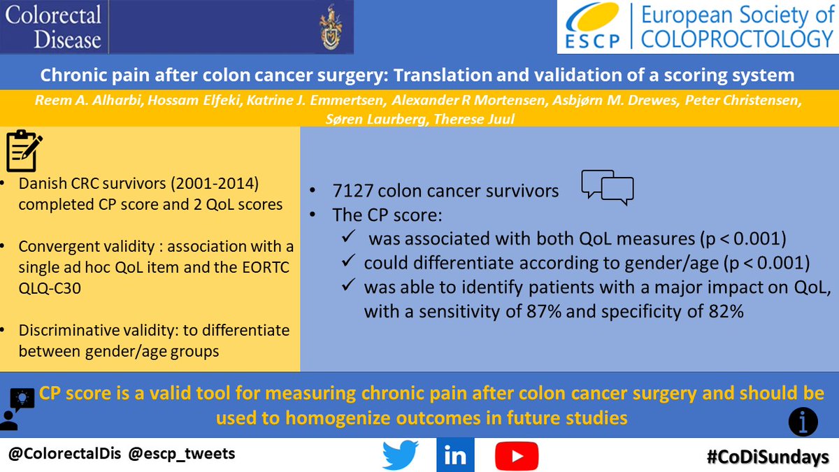 Colorectal Disease (@colorectaldis) on Twitter photo #March is #ColorectalCancerAwarenessMonth ⚠️
This #CoDiSunday ☕️📖we read about standardizing scores for #QoL after #colorectalcancer surgery👇
onlinelibrary.wiley.com/doi/10.1111/co…
🛑🚨🗓️Stay tuned for more on #colorectalcancerawareness by <a href="/escp_tweets/">European Society of Coloproctology</a> and <a href="/ColorectalDis/">Colorectal Disease</a>
#SoMe4Surgery #March is #ColorectalCancerAwarenessMonth ⚠️
This #CoDiSunday ☕️📖we read about standardizing scores for #QoL after #colorectalcancer surgery👇
onlinelibrary.wiley.com/doi/10.1111/co…
🛑🚨🗓️Stay tuned for more on #colorectalcancerawareness by <a href="/escp_tweets/">European Society of Coloproctology</a> and <a href="/ColorectalDis/">Colorectal Disease</a>
#SoMe4Surgery
