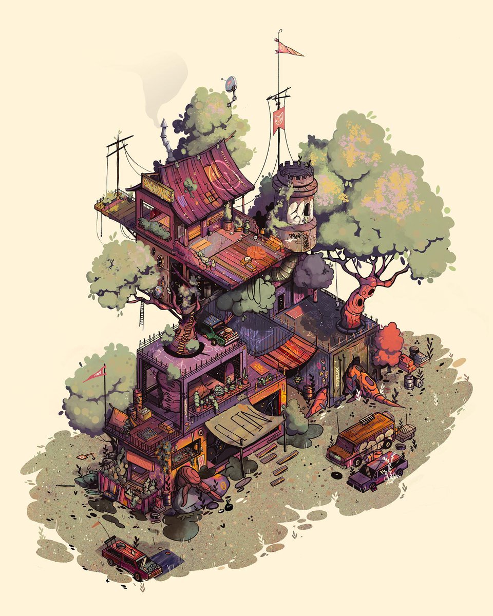 ___sampo___'s tweet photo. [Sound of leaves rustling in the wind]
—
#sketch #digitalpainting #procreateapp #procreate #dailyart #illustration #madewithprocreate #isometricart #camps #fortgotten #postapocalyptic #postapocalypticart https://t.co/X3Y3E2ORkC