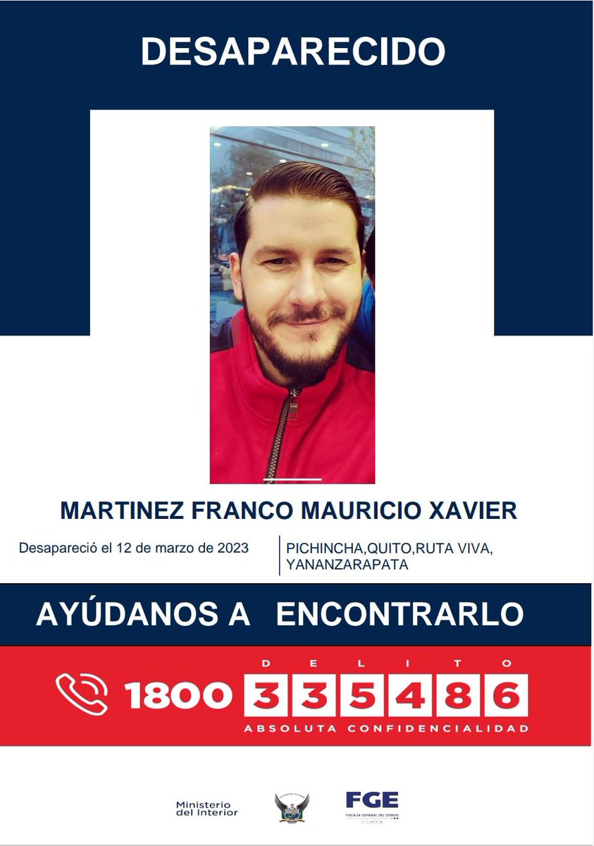 ingridrodvel's tweet photo. #Desaparecidos en #Quito
@manegas2 https://t.co/Xea0MxXav0