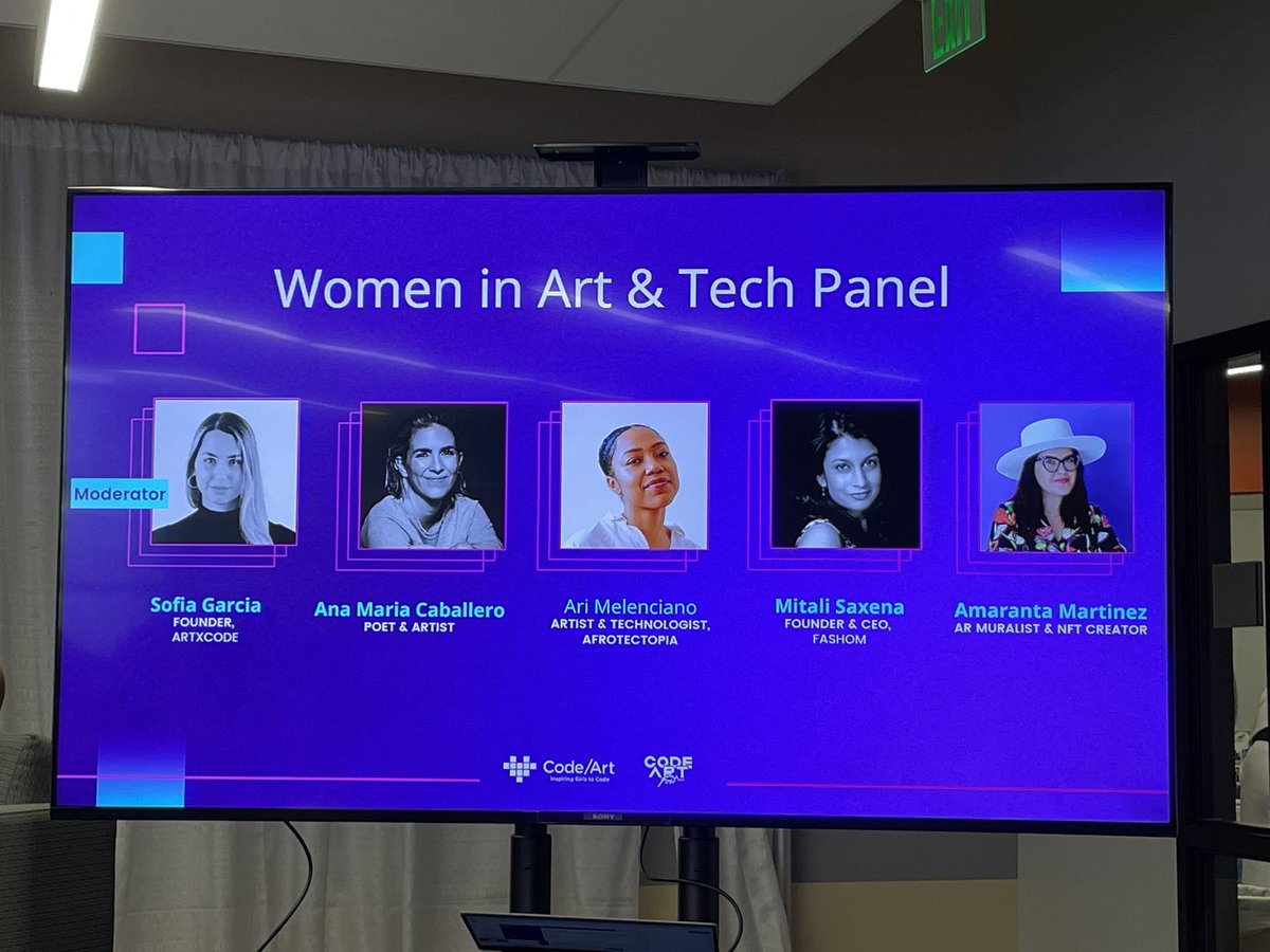 pravvy's tweet photo. @codeartorg Women in Art &amp; Tech Panel was awesome! 
at #ArtCodeFest @codeartorg

 @sofiagarcia_io
 @CaballeroAnaMa
 @mitalisaxena
 @aricianoo
 @thesuperama https://t.co/WsVUUzhHOt