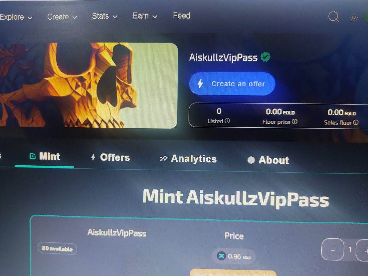 AI_SkuLL's tweet photo. Hey #MultiversX Fam 

 Our VIPPASS collection Now Verified✅ on @FrameItNFT 💪

Thanks @FrameItNFT Team❤️

We will announce our VIP pass Public Mint Very Soon 🔥

Like + RT  to win  0.2 #EGLd https://t.co/p3M7WOKlyu