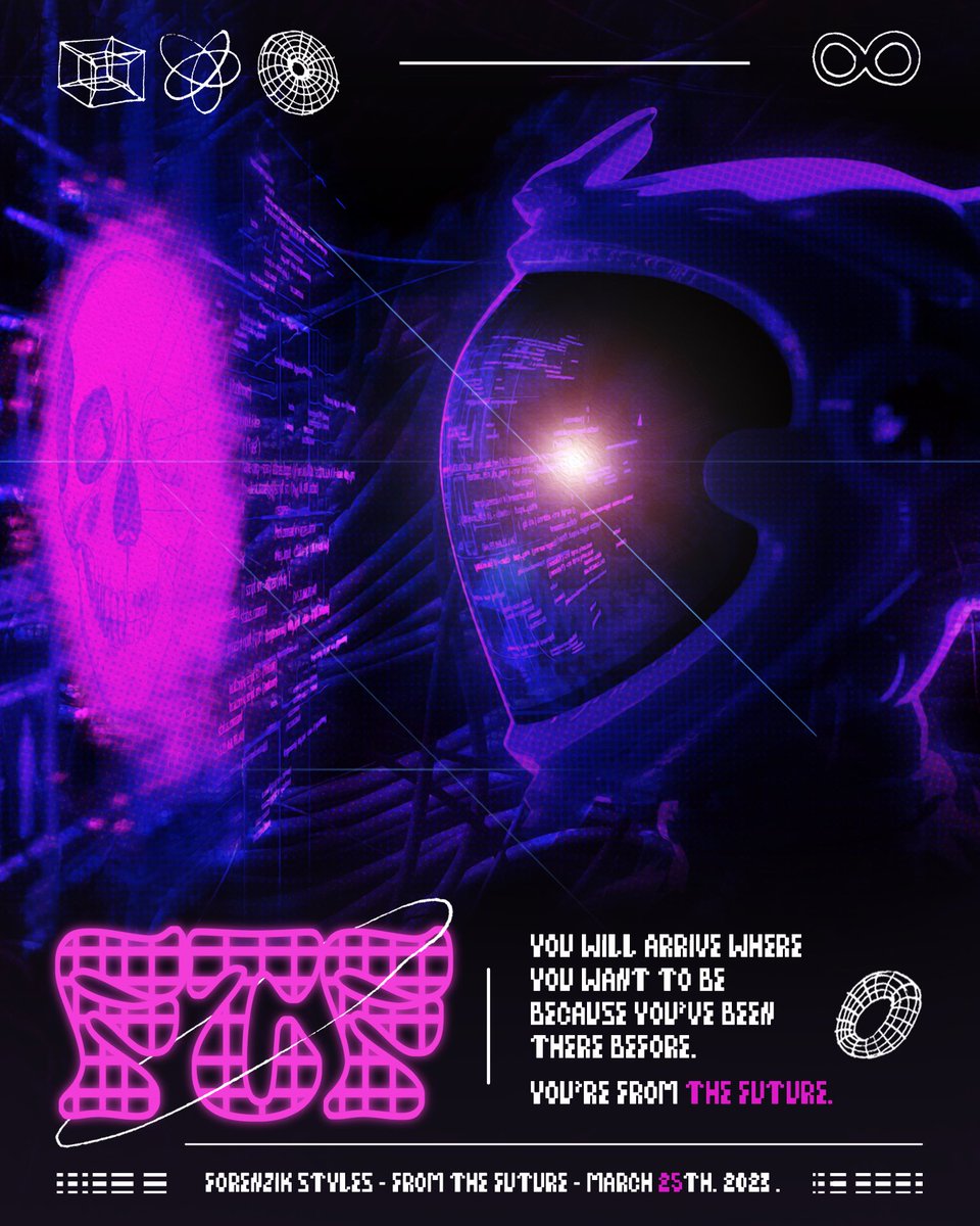 ForenzikStyles's tweet photo. The FUTURE arrives on 3/25… 🌐
“FROM THE FUTURE”
A Producer Album by Forenzik Styles.
Piece by @konichikong
Art direction & design by @kennyroutt
#FTF #Forenzikstyles #fromthefuture #producer #produceralbum #hiphop #FTFposter #makeyourreturn https://t.co/F0TY3Wnrz2