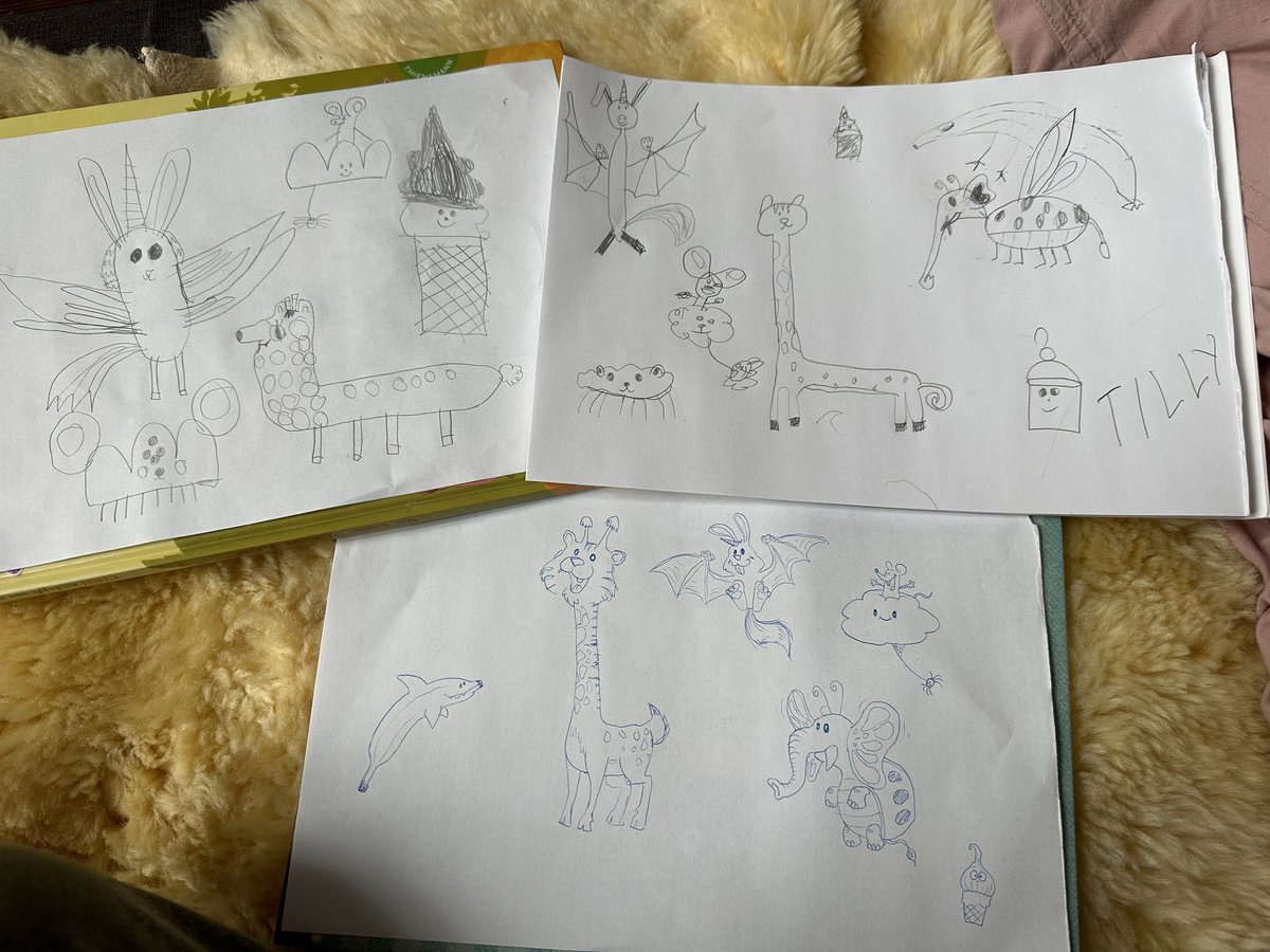 Schagges on Twitter: "Mix-Tiere malen mit den Kindern."