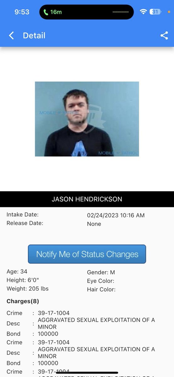 After months <a href="/bigjay1229/">Jay</a> was finally arrested, with 8 charges. We are sending the <a href="/RoaneSheriff/">Roane County Sheriff</a> the rest of our evidence as well. 
Watch him get caught once, and tipped off another on his way to North Carolina right here: tinyurl.com/jasonEP14
#tocatchapredator #mdf #predator