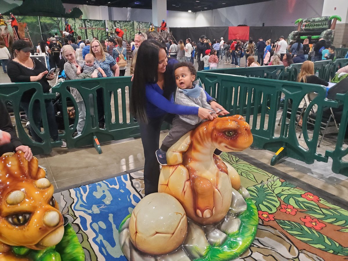 ee_deb's tweet photo. Fun day with my Seb 🥰😊  #15monthsold #JurassicQuest #MommasBoy https://t.co/zkXETbKU8S