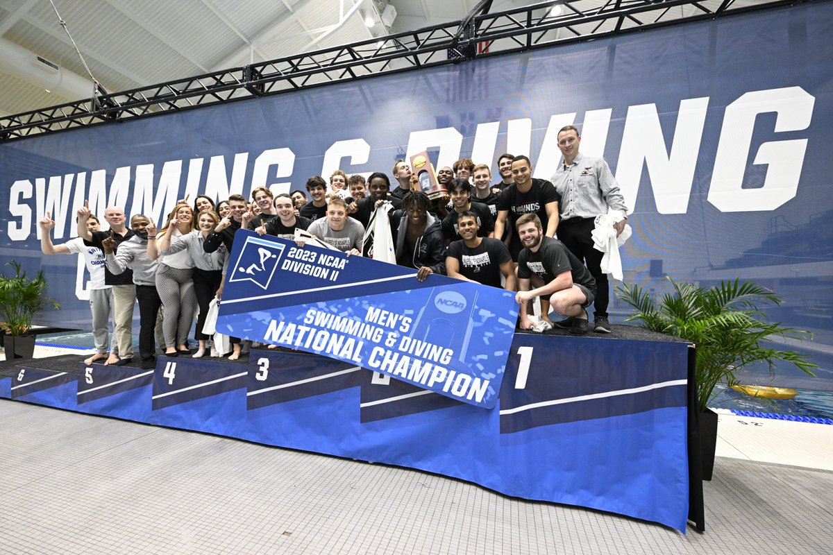 History for the greyhounds!

For the first time in program history, @UIndySwimDive takes home the 2023 men’s @NCAADII swimming and diving championship!

#D2MSD