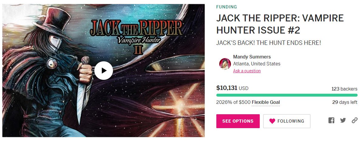 Jack 2 has totally slayed 10k! Thanks so much to everyone for backing and sharing out the project! 🙏😭❤️ #Comicsgate 
🔪 indiegogo.com/projects/jack-…