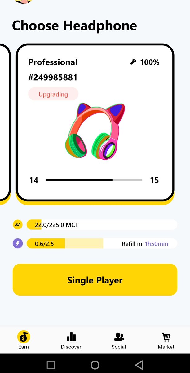 clarklois09's tweet photo. Just bought  professional headphone from @MuverseNFT  marketplace 😍

This allows me to earn more $MCT while playing muverse rhythm game 😍

#muverse #playtoearn #NFTCommunity  #NFT https://t.co/R73zUYnc29