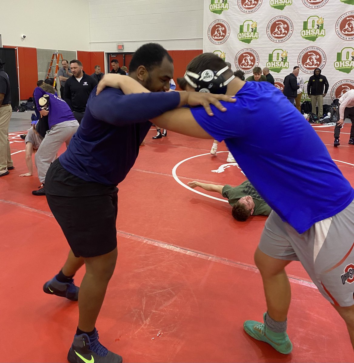 Day 3 of the OHSAA State Wrestling Championships Medal Round, morning warm up with Coach Anthony. <a href="/CJEaglesSports/">CJ Athletic Office</a> <a href="/cjeagles/">Chaminade Julienne Catholic High School</a>