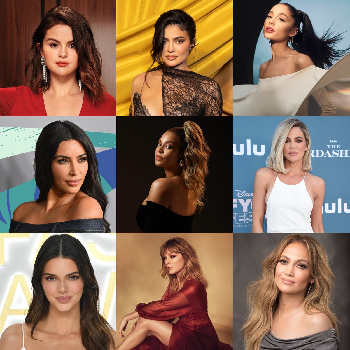 KarmaIsAFad's tweet photo. 🏆| Most followed women on Instagram

#1. Selena Gomez (397M)
#2. Kylie Jenner (381M)
#3. Ariana Grande (360M)
#4. Kim Kardashian (348M)
#5. Beyoncé (300M)
#6. Khloe Kardashian (297M)
#7. Kendall Jenner (279M)
#8. Taylor Swift (248M)
#9. Jennifer Lopez (237M) https://t.co/b3QIOi3Mtr