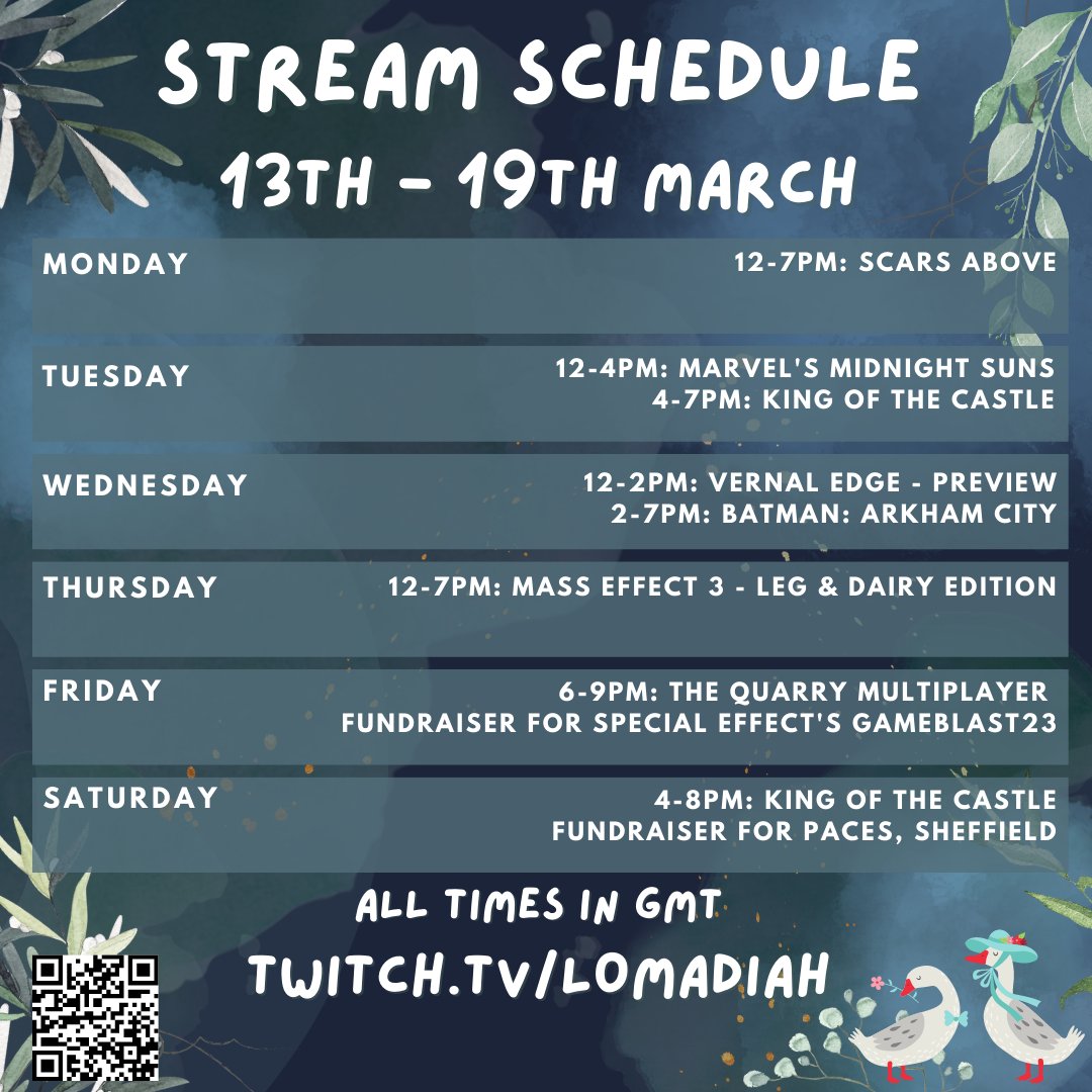 lomadia's tweet image. Hey folks, we've got TWO charity streams this week! Firstly, #GameBlast23 with the final part of #TheQuarry &amp;amp; then we've got a @kotc_game on Sat for @wearePaces as well! 👀

Watch: twitch.tv/lomadiah
Set reminders: twitch.tv/lomadiah/sched…
Catch up: twitch.tv/lomadiah/videos