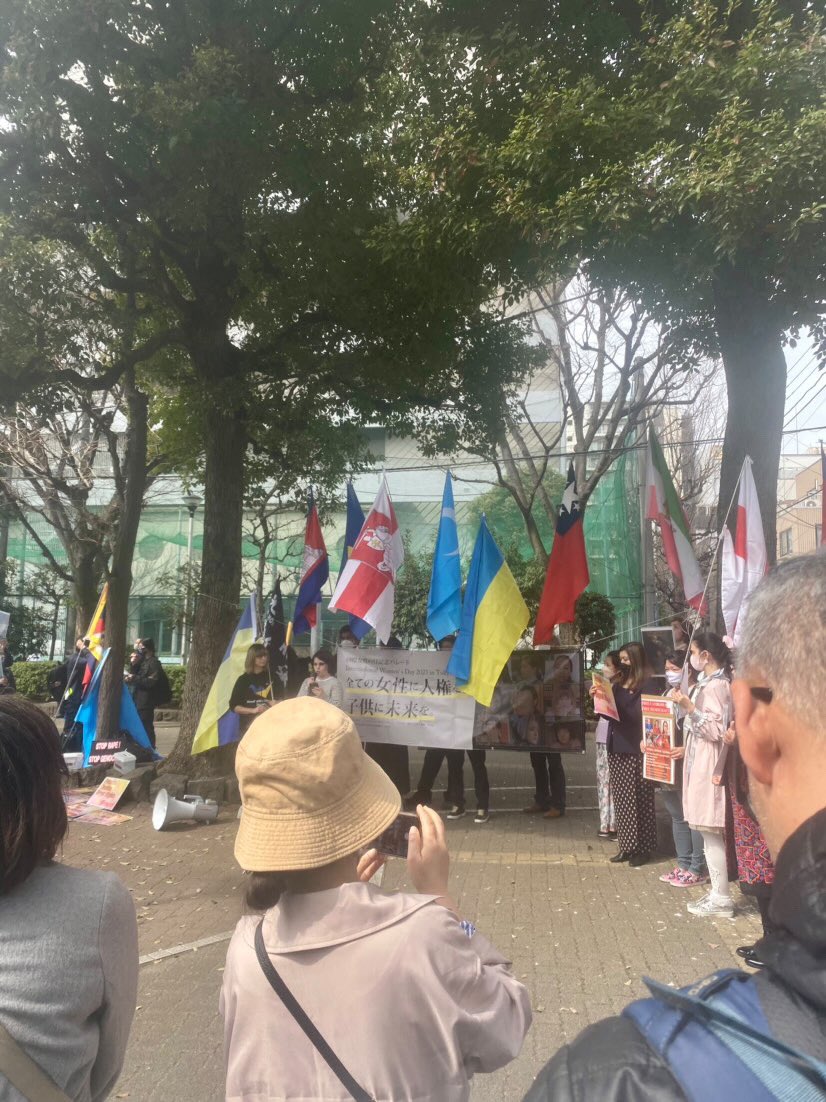 feminist38's tweet photo. 【照片100】日本东京——“羡慕别人可以摘掉口罩参与社会活动。祈祷自己能早日成为可以大胆挥舞宣言旗帜的人。”#3·8声援白纸运动被捕女青年  #supportoursisters https://t.co/9gcaTRUFcR
