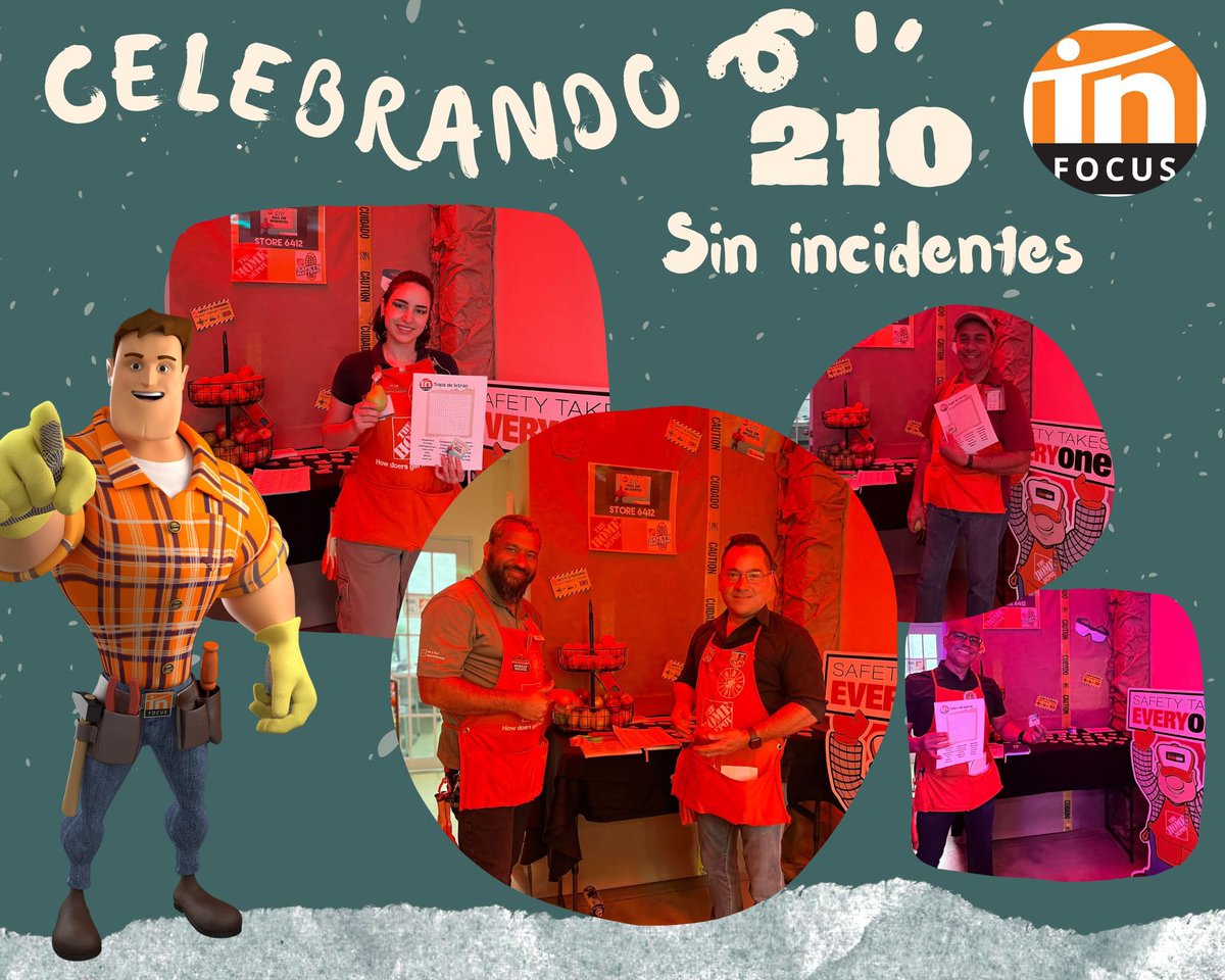 ¡ 210 Días seguros en nuestra tienda !
¡ Hay que celebrarlo ! 👍🏻
#THD6412
#SafetyTakesEveryone 🚧