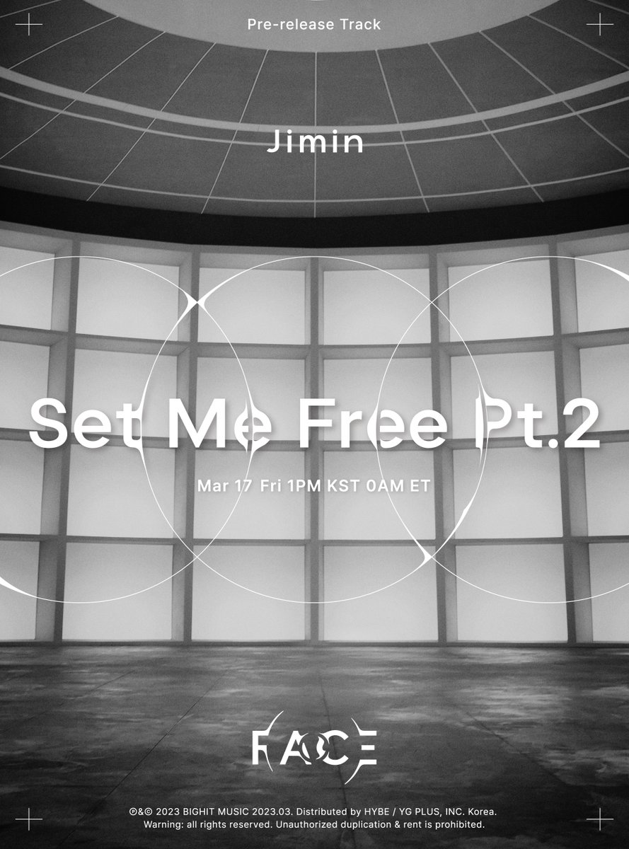 지민 (Jimin) 'Set Me Free Pt.2' Poster #SetMeFree_Pt2 Release 2023. 3. 17. 1PM (KST) | 0AM (ET) #지민 #Jimin #Jimin_FACE