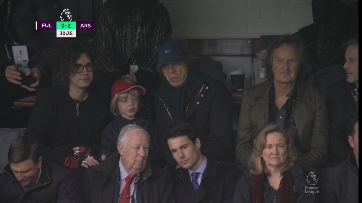 No doubt @MickJagger is getting some satisfaction with the scoreline. #FULARS #COYG