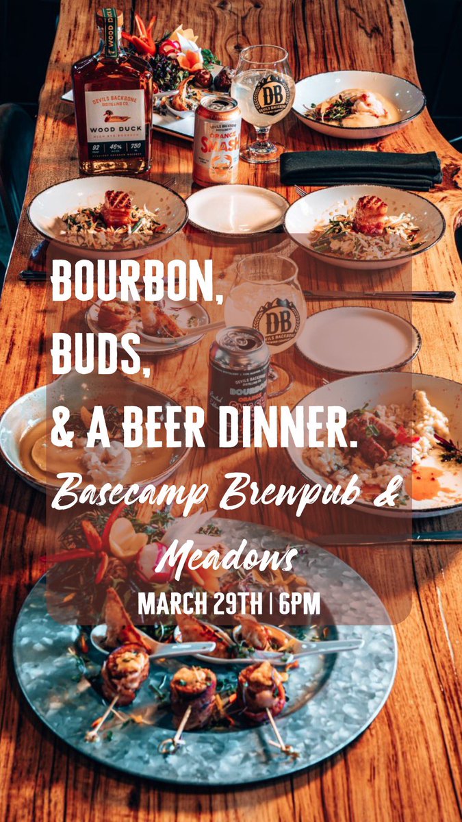 Tickets are available now for our Bourbon, Buds & Beer dinner at Basecamp. Use the link in our bio to learn more!