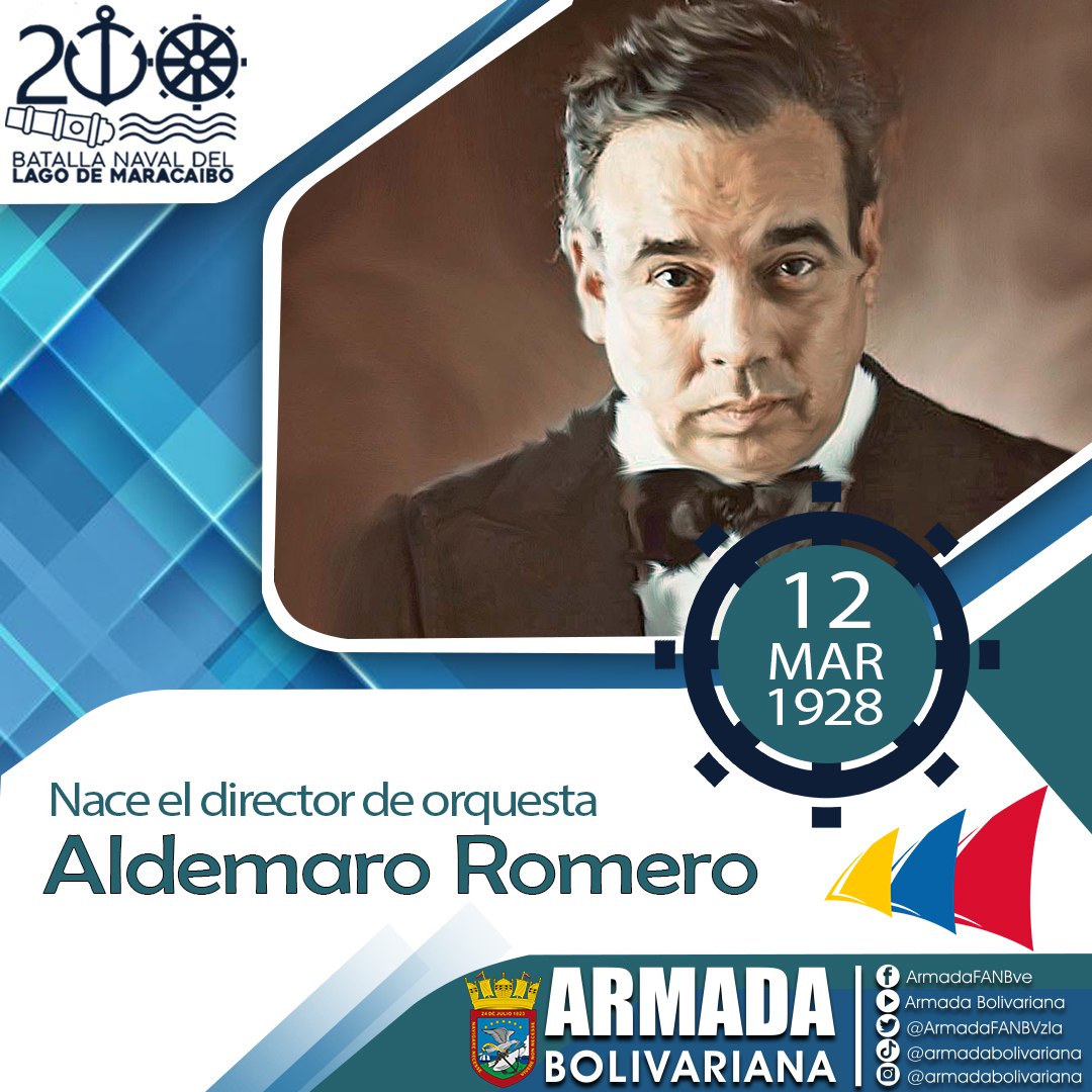 🎼 El #12Mar de 1928 nace el excelso músico, pianista y compositor venezolano Aldemaro Romero, creador del género "Onda Nueva", en el que reinterpreta la música criolla con una mezcla entre joropo y jazz, fundador de la Orquesta Filarmónica de Caracas.

#SoyBicentenario