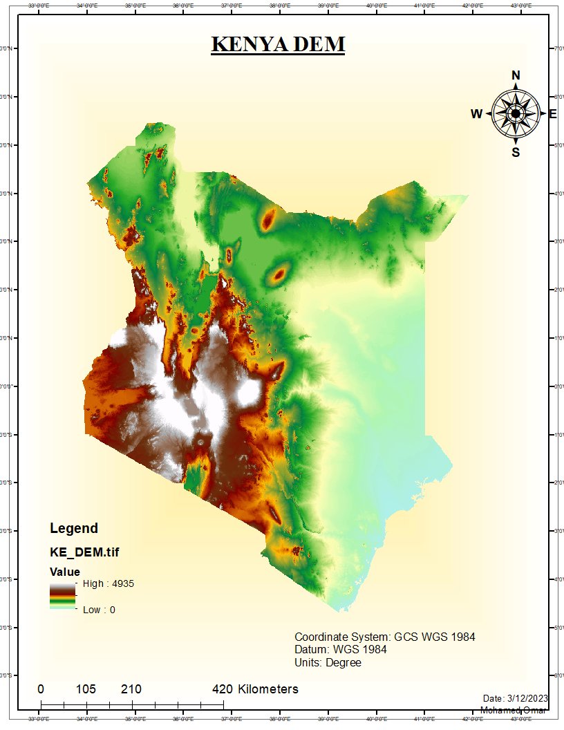 Mohamed Omar on Twitter "A map showing Kenya Digital Elevation Model