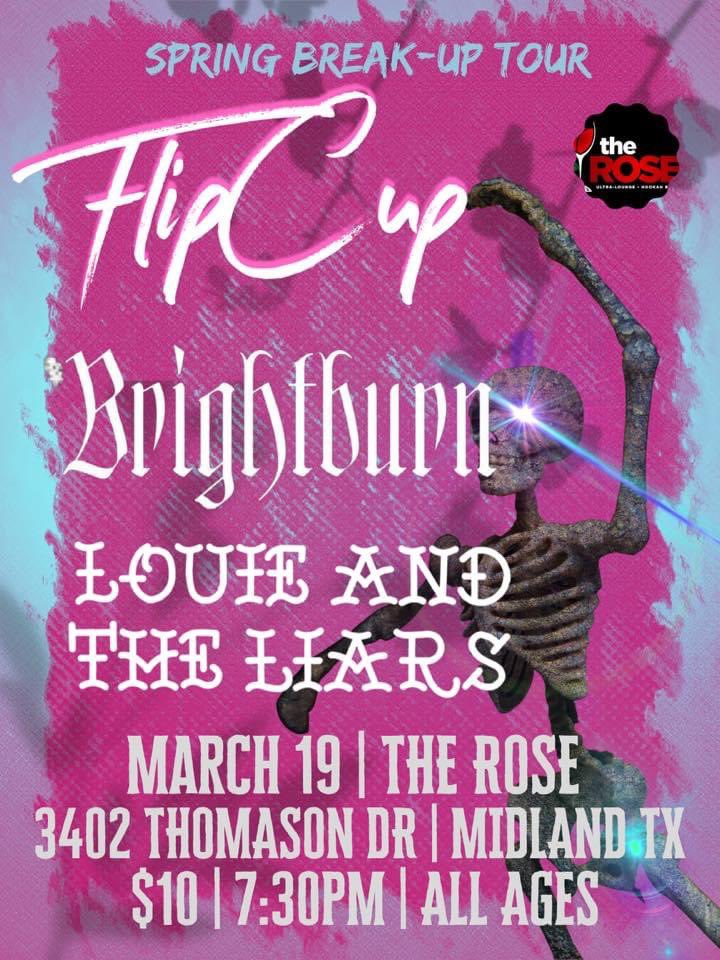 We’re only a week away from supporting our friends in <a href="/flipcuptx/">FlipCupTX</a> on the final date of their Spring Breakup Tour alongside Louie and The Liars in Midland, Texas!

📸: <a href="/cassshole/">Cassidy Terry</a>