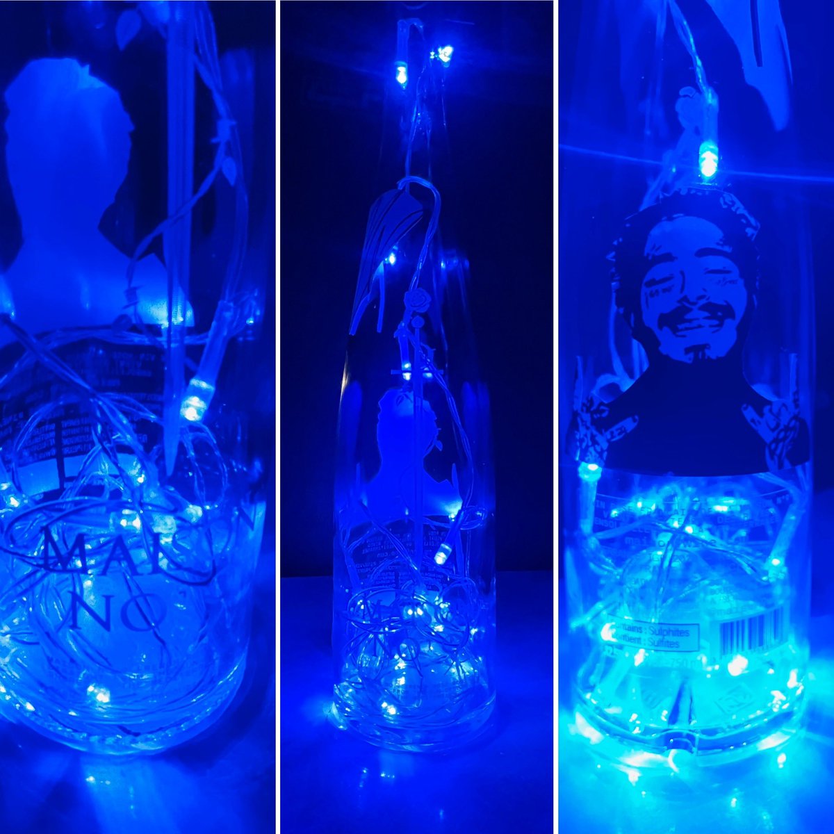 mayaturtle's tweet photo. @trish42095 @PostMalone @rriproarin @PostyCrew @tarot_1111 @MsB247365 @gossbyglobal @maison9wine Thank you! I call myself #thelittleredhen #ghostmalone #sunflowersoap for @tarot_1111 too ☺️🌻the blue bottle is the 2nd one I up-cycled https://t.co/5NKANckj1S