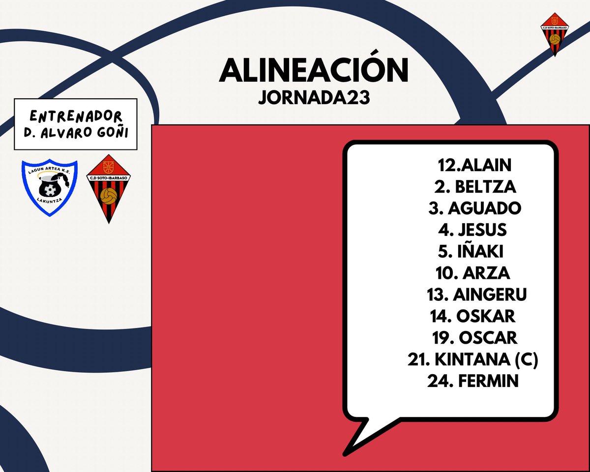 ALINEACIÓN📝

Vamos con estos once jugadores para el encuentro de hoy🔜