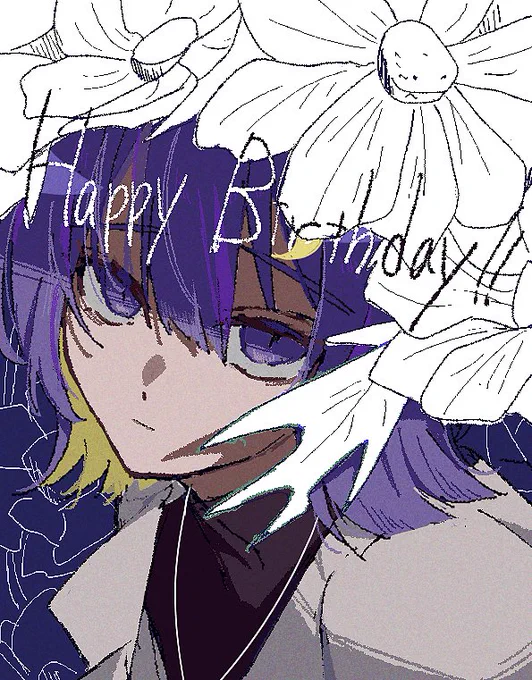 #月弓へおくりものマジでギリッギリで焦って描いたから雑で本当に申し訳ない!またいつか描き直します誕生日おめでとう!!!!!! 